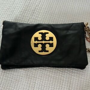 Tory Burch Black Leather Clutch